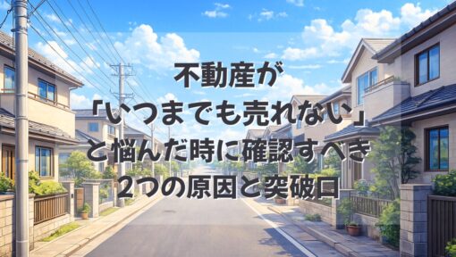 不動産が「いつまでも売れない」と悩んだ時に確認すべき2つの原因と突破口