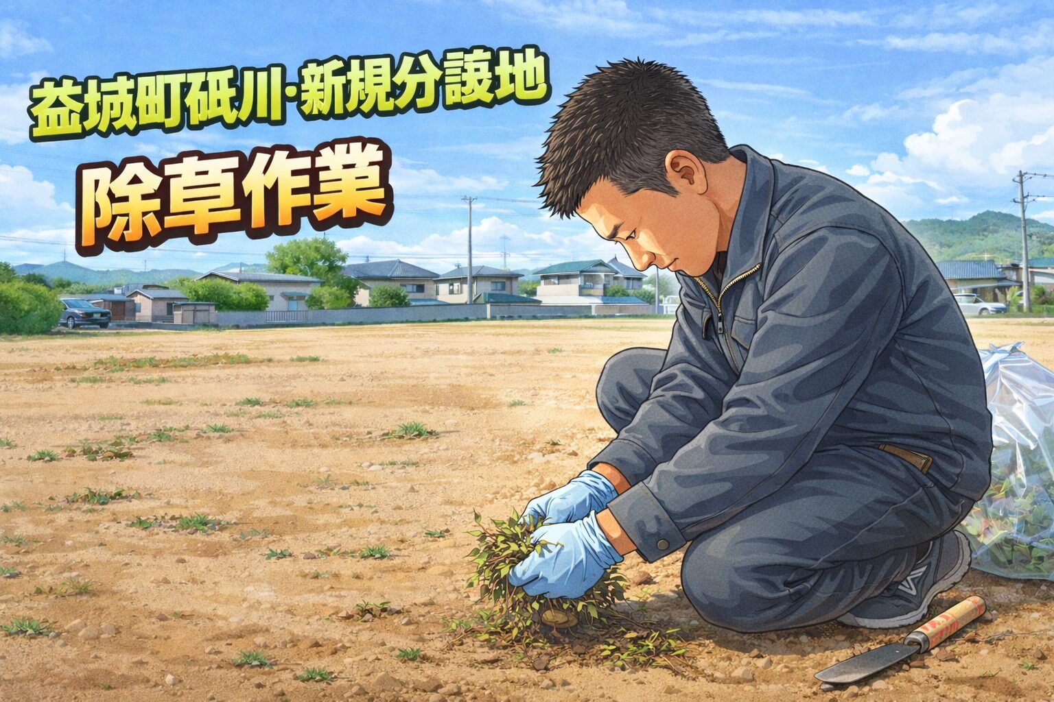 分譲地の除草作業